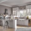 Bauformat weiße Landhausküche Torino 490 mit Insel